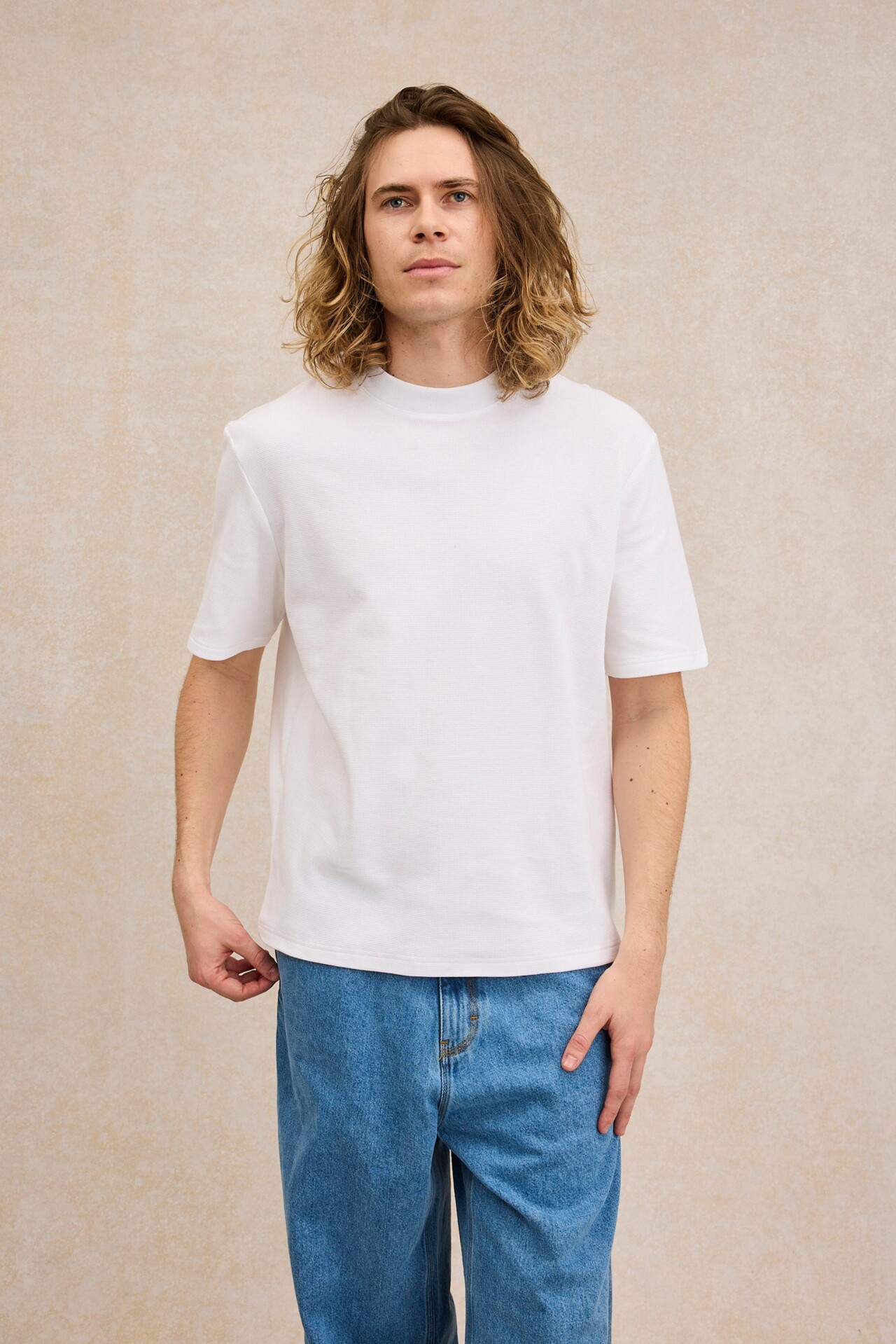 Le Minor - T-shirt Andy nid d'abeille blanc