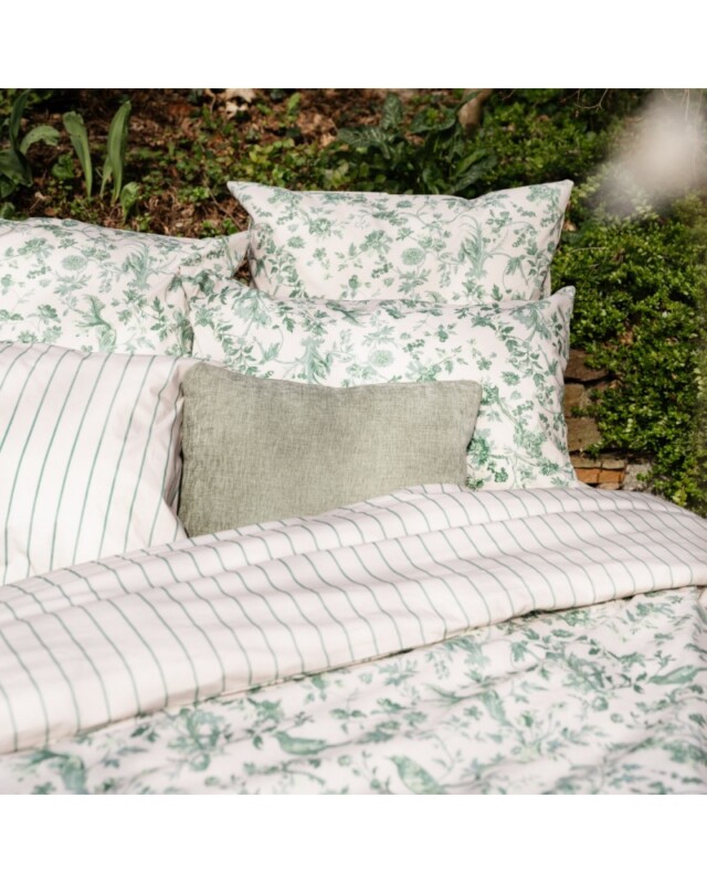 Blanc de Gérardmer - Taie d’oreiller en Percale imprimée jardin secret 65x65cm ou 50x75cm