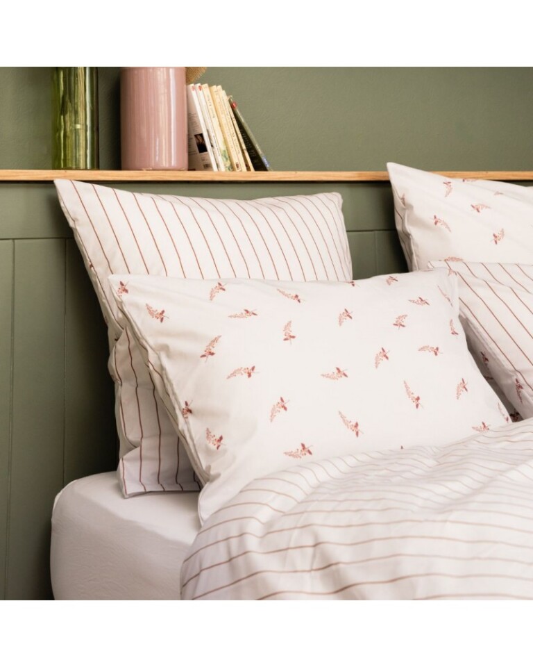 Blanc de Gerardmer - Taie d'oreiller en Percale imprimée Le Temps des fleurs 65x65cm et