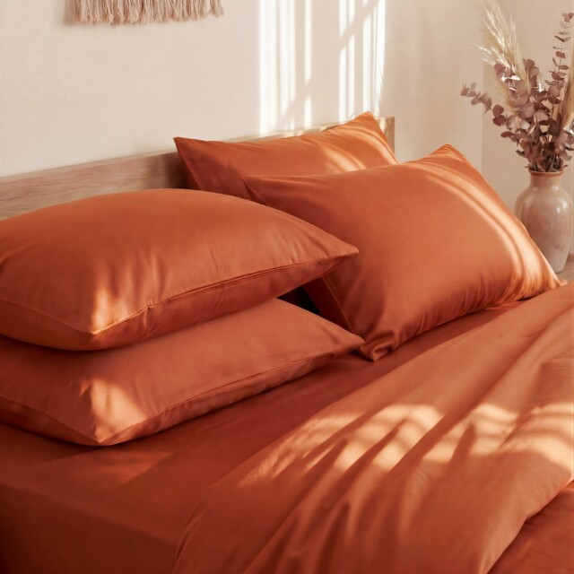 Dejorine - Drap housse en Percale de coton - Ocre