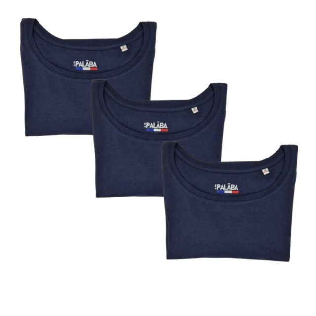 PALÂBA - Pack de 3 t-shirts jersey bleu marine – XL