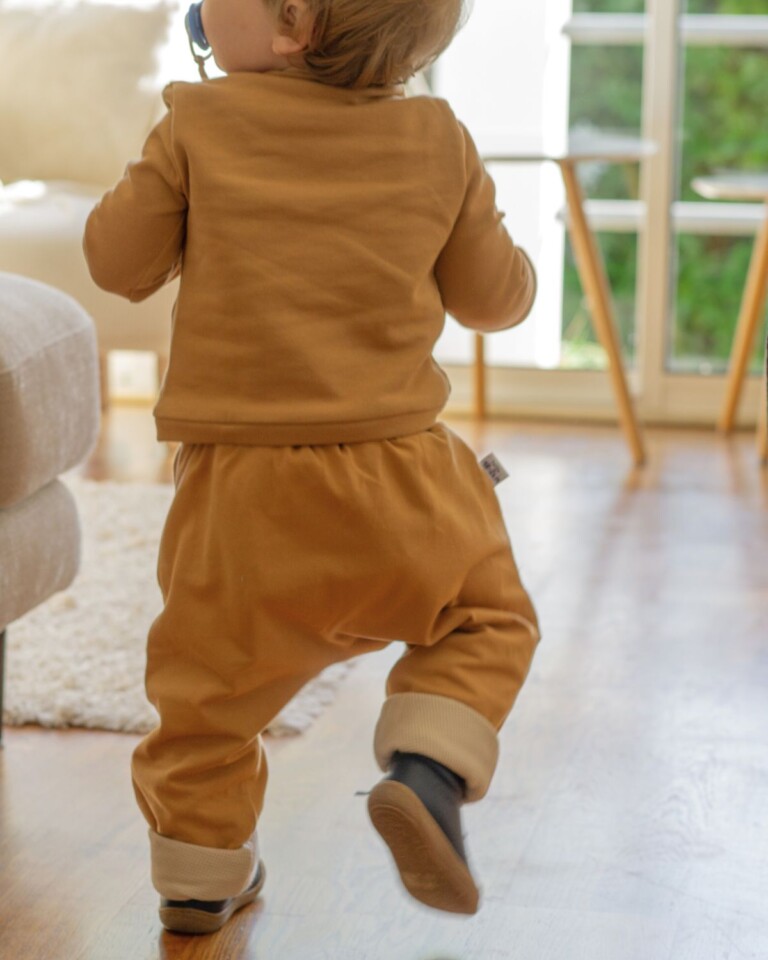 Petit Pote - Sarouel évolutif et réversible uni – 3-4 ans / Toffee