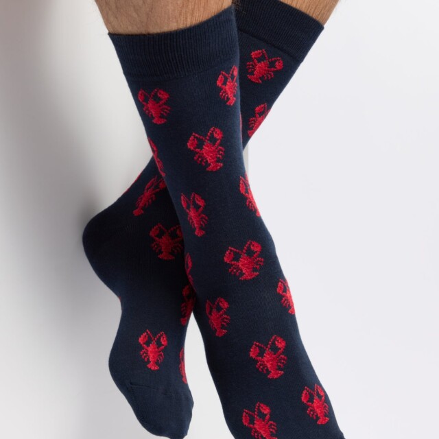 Maison Broussaud - Les homards Armor-lux x Maison Broussaud - chaussettes homme - coton marine – 43/46 / MARINE