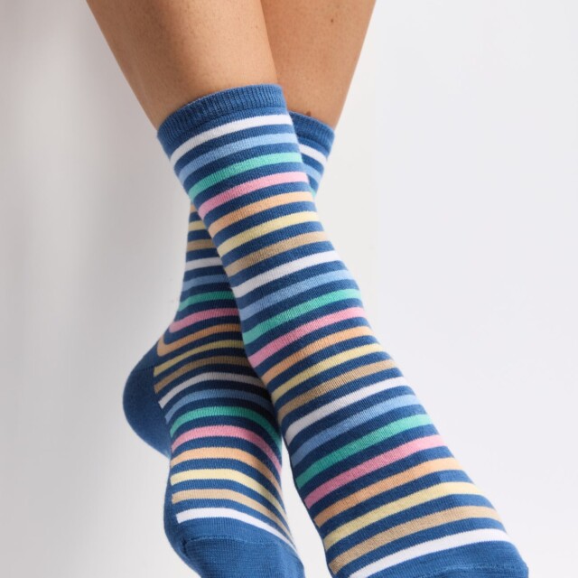 Maison Broussaud - Les rayures-multico Armor-lux x Maison Broussaud - chaussettes femme - coton bleu – 39/41 / BLEU