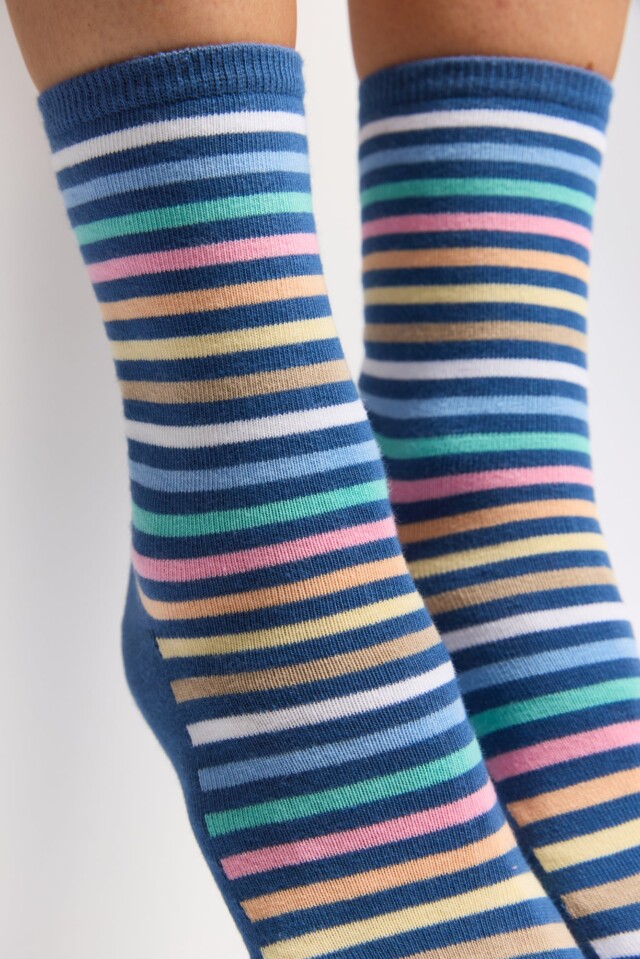 Maison Broussaud - Les rayures-multico Armor-lux x Maison Broussaud - chaussettes femme - coton bleu – 39/41 / BLEU