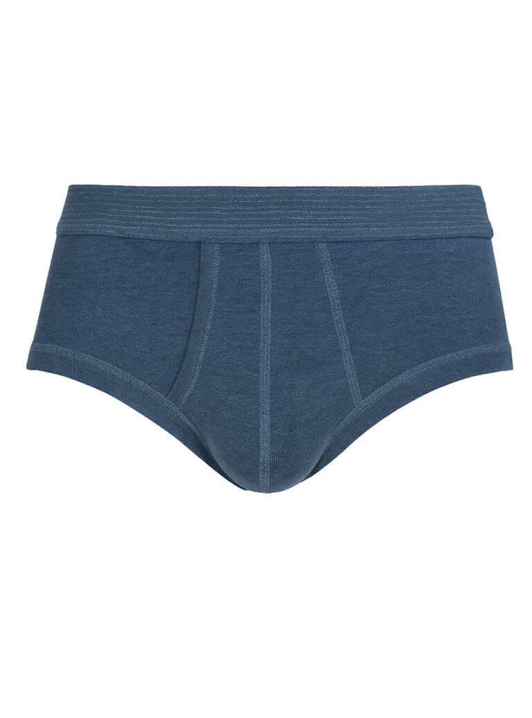 Maison-solfin - Slip ouvert homme uni en coton bleu – 5