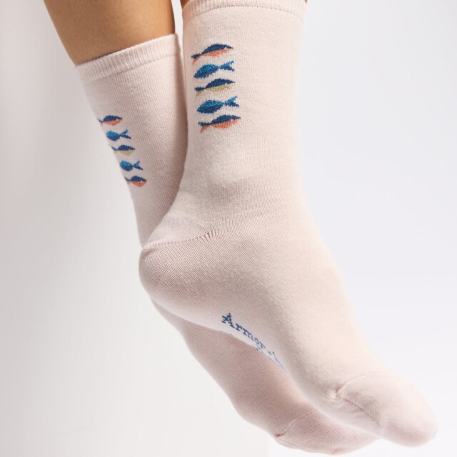 Maison Broussaud - Les poissons Armor-lux x Maison Broussaud - chaussettes femme - coton rose – 39/41 / ROSE