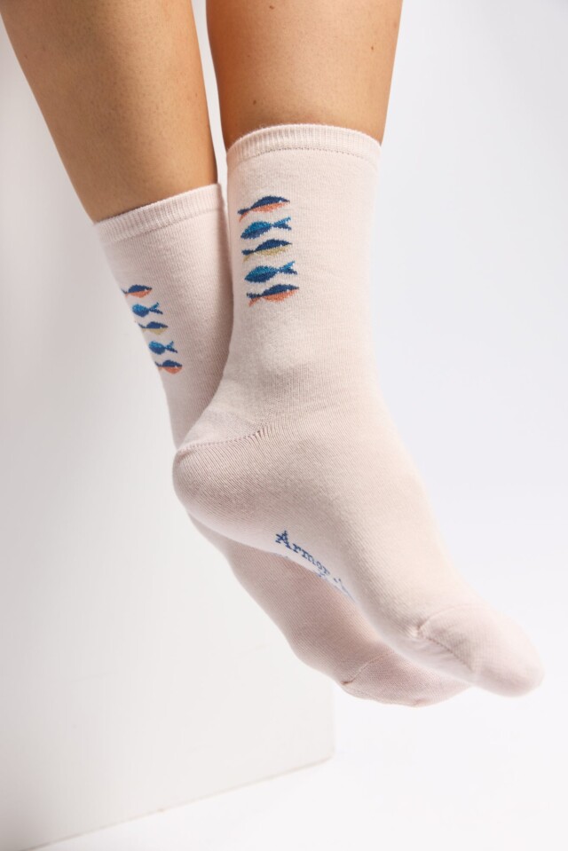 Maison Broussaud - Les poissons Armor-lux x Maison Broussaud - chaussettes femme - coton rose – 39/41 / ROSE