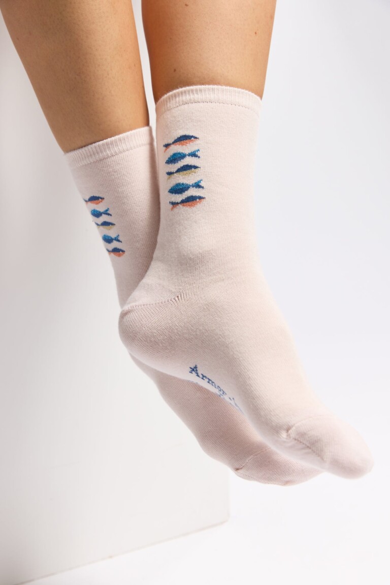 Maison Broussaud - Les poissons Armor-lux x Maison Broussaud - chaussettes femme - coton rose – 39/41 / ROSE