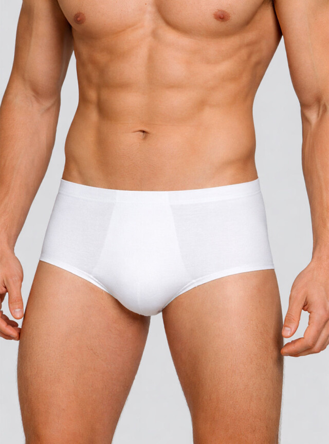 MAISON SOLFIN - Slip homme uni en coton blanc