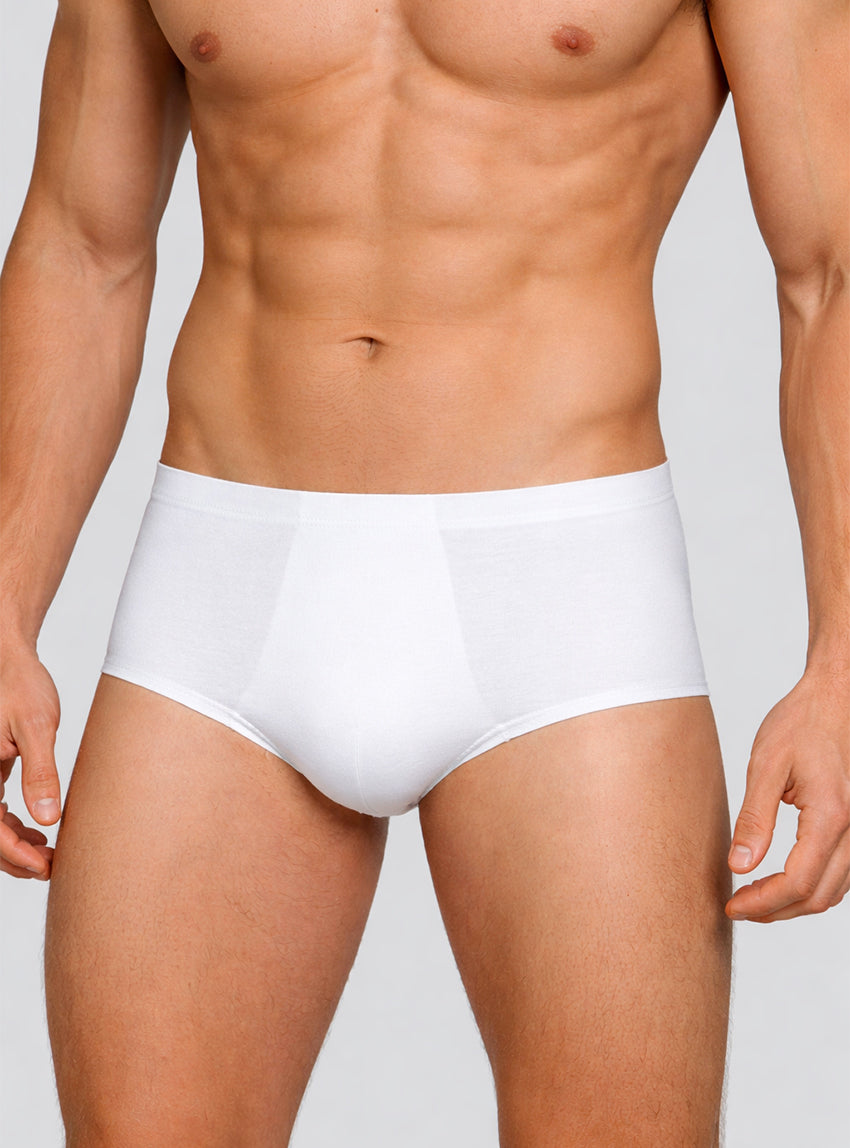 132 1 1 slip homme coton blanc Maison-solfin - Slip homme uni en coton blanc – 5