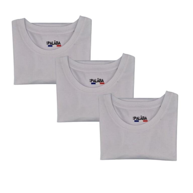 PALÂBA - T shirt blanc homme - Lot de 3 – XXXL