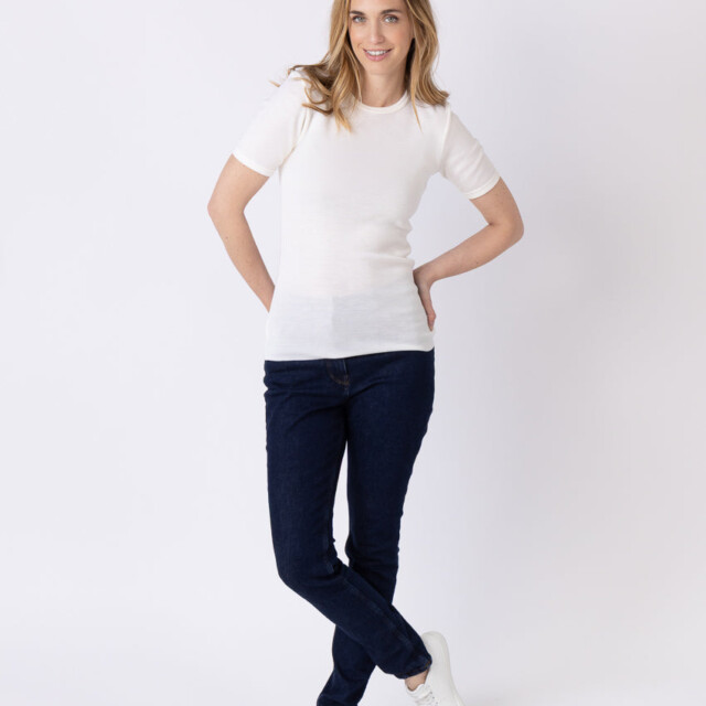 Maison-solfin - Tee-shirt  thermique femme en laine merinos blanc naturel – 5
