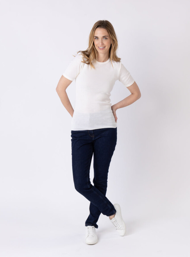 Maison-solfin - Tee-shirt  thermique femme en laine merinos blanc naturel – 5