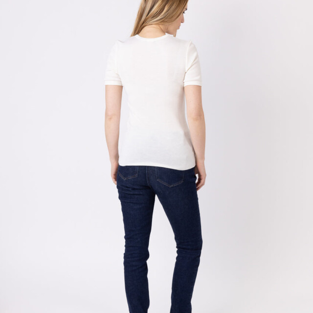 Maison-solfin - Tee-shirt  thermique femme en laine merinos blanc naturel – 5