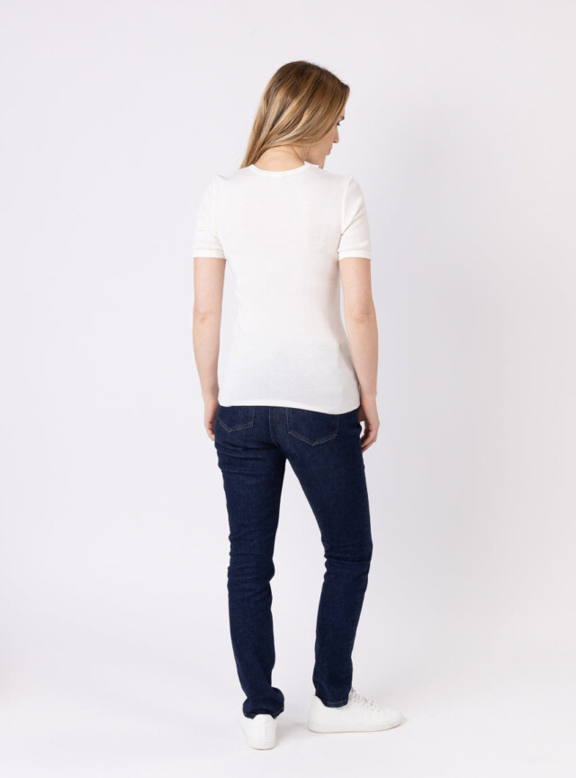 Maison-solfin - Tee-shirt  thermique femme en laine merinos blanc naturel – 5