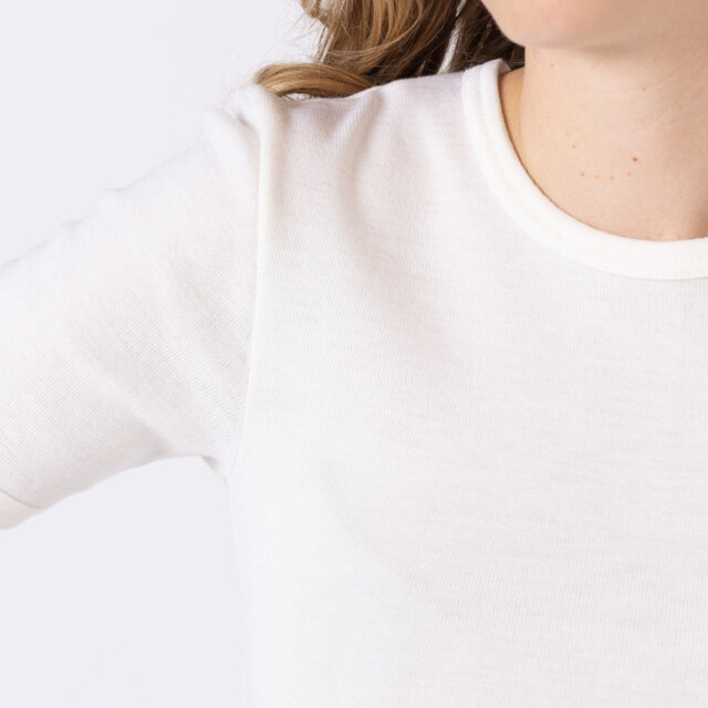 Maison-solfin - Tee-shirt  thermique femme en laine merinos blanc naturel – 5