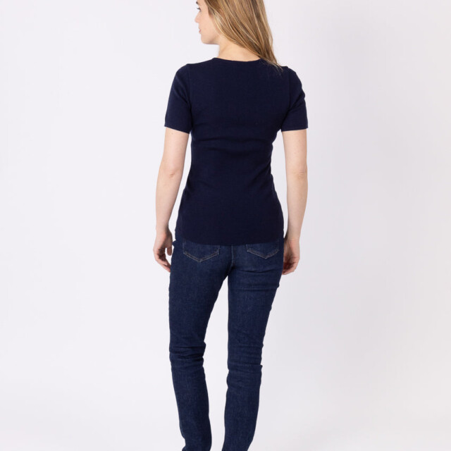 Maison-solfin - Tee-shirt thermique femme en laine merinos bleu marine – 5