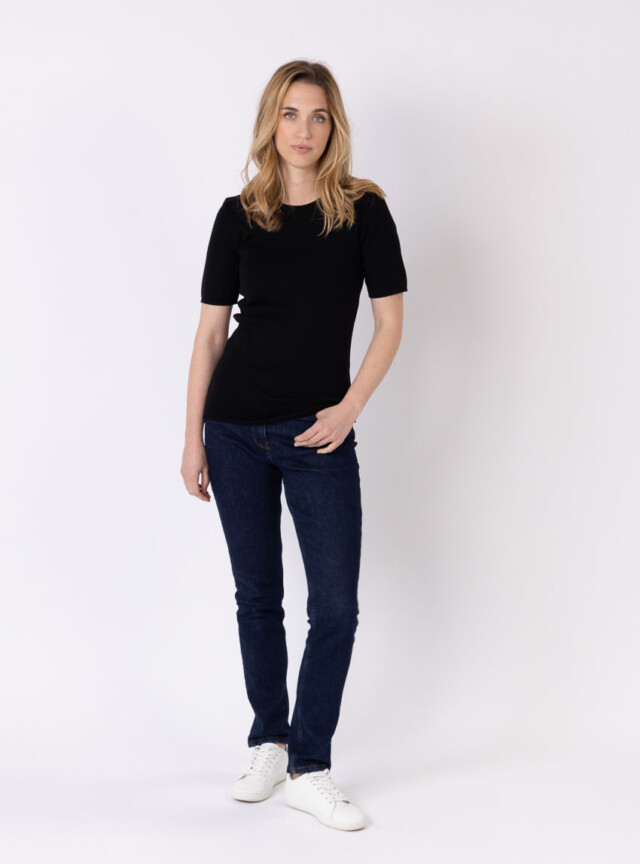 Maison-solfin - Tee-shirt thermique femme en laine merinos noir – 5