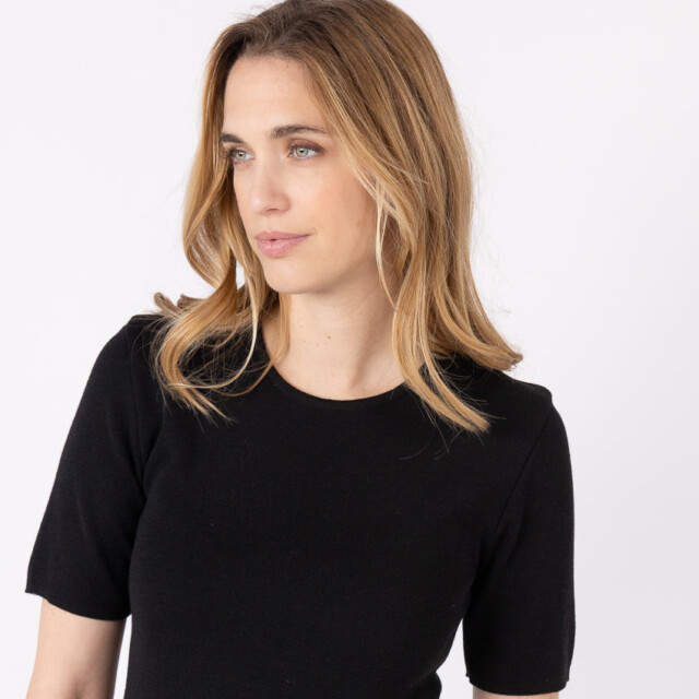 Maison-solfin - Tee-shirt thermique femme en laine merinos noir – 5
