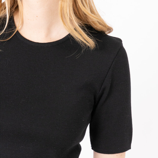 Maison-solfin - Tee-shirt thermique femme en laine merinos noir – 5