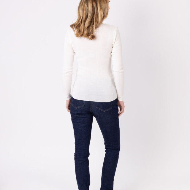 Maison-solfin - Tee-shirt thermique manches longues femme en laine merinos blanc naturel – 5
