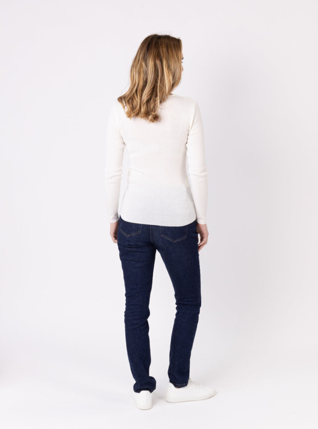 Maison-solfin - Tee-shirt thermique manches longues femme en laine merinos blanc naturel – 5