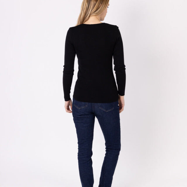 Maison-solfin - Tee-shirt thermique manches longues femme en laine merinos noir – 5