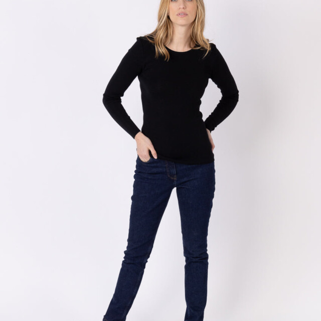 Maison-solfin - Tee-shirt thermique manches longues femme en laine merinos noir – 5