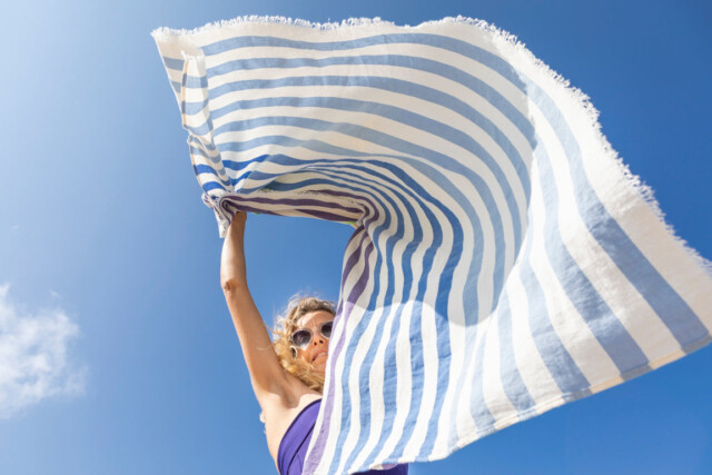 Aux Bains Français - Drap-Serviette de Bain Rayé – Tamarin