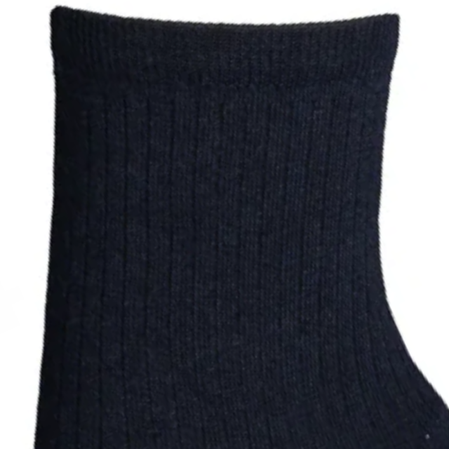 Maison Broussaud - Les Côtelées Fines - chaussettes femme - coton marine – 39/41 / Marine