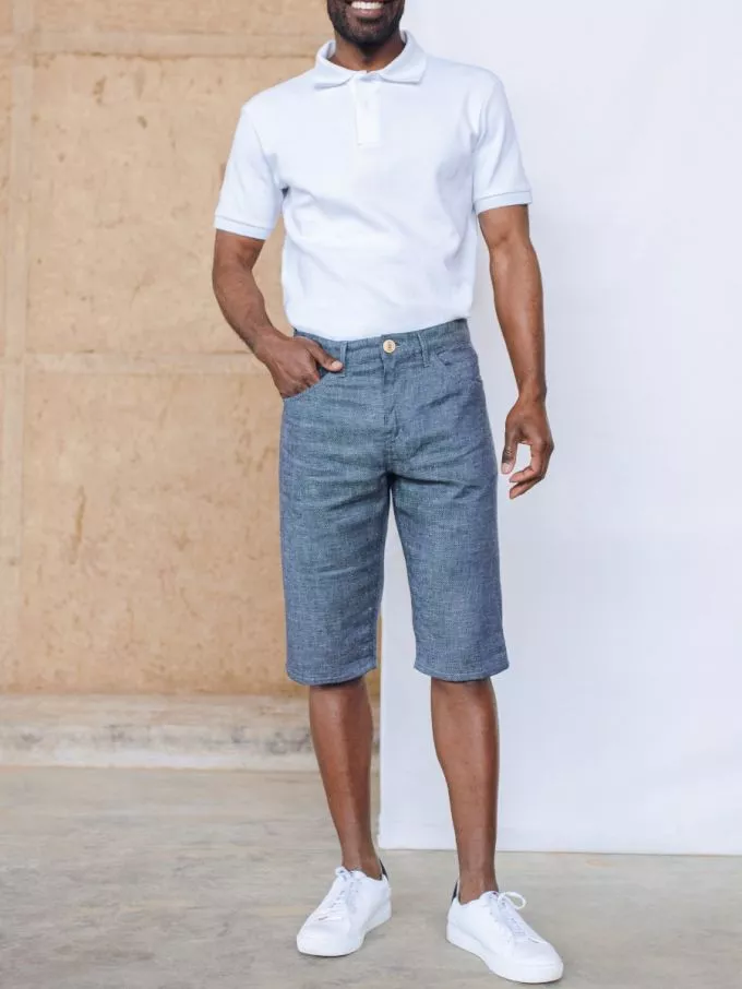 171nx00 do0x ll0lla bleu 01 1083 - SHORT LIN DROIT 171N denimoriginal bleu Homme