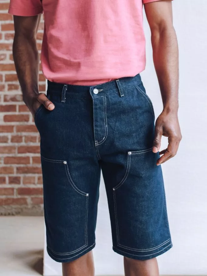 191n cargobleu 01 1083 - SHORT DROIT 191N superdenim carde bleu