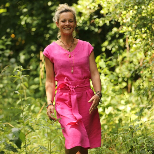 Quintessence - Robe Ivy – double gaze de coton fushia