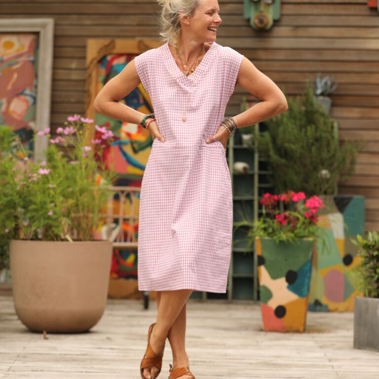 Quintessence - Robe Ivy - coton vichy rose boisé