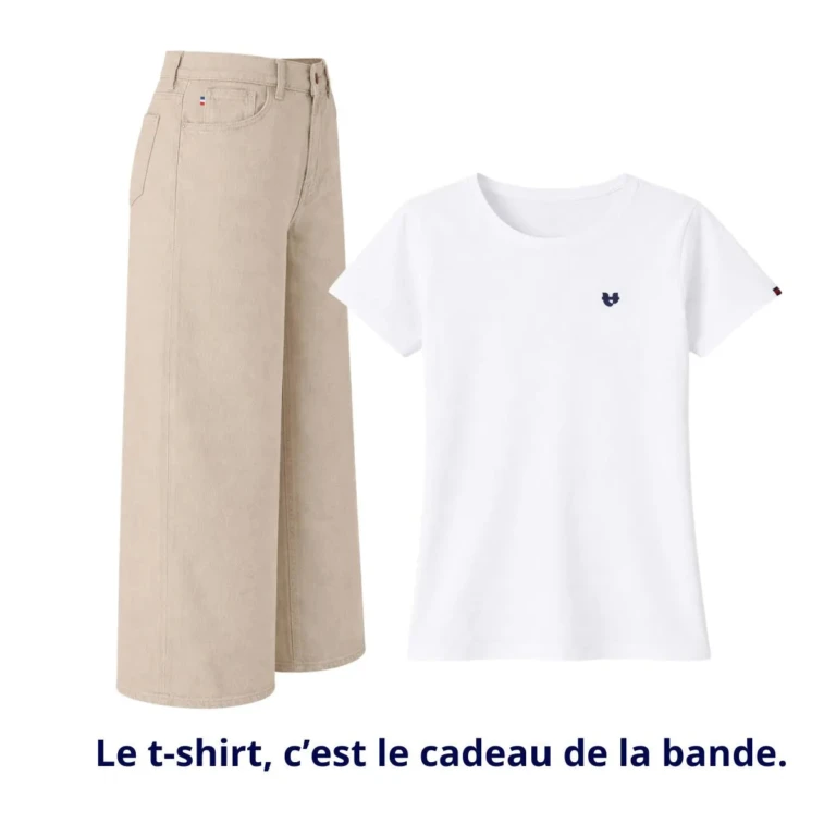 PALÂBA - Jean large femme taille haute | Ecru – 46
