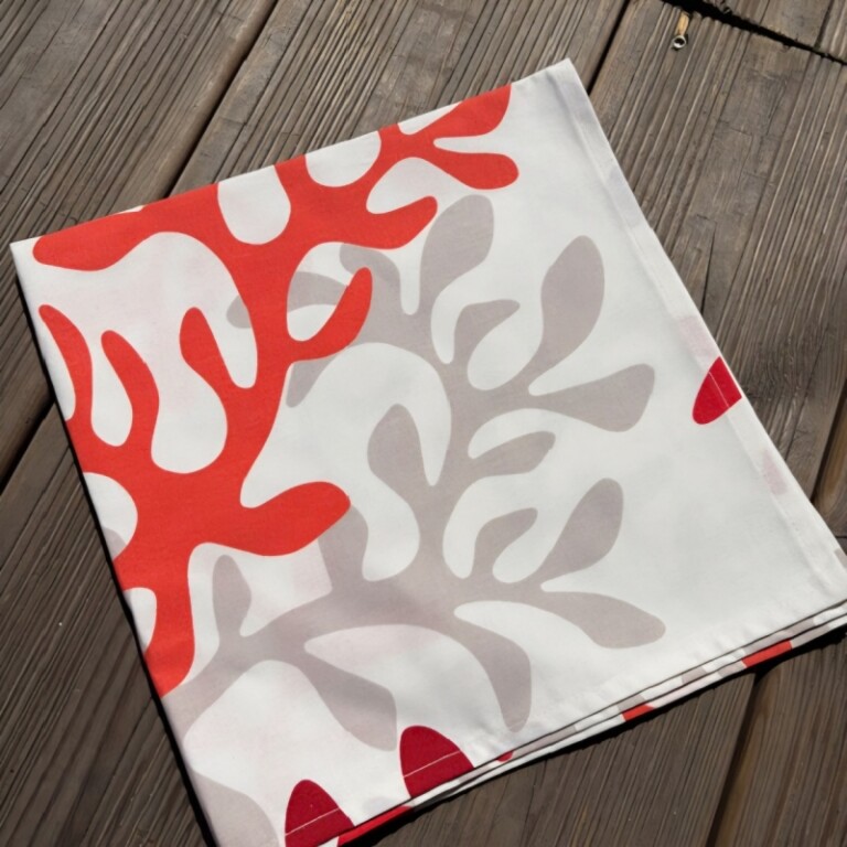 Fleur de Soleil - Serviettes Corail rouge - Lot de 2