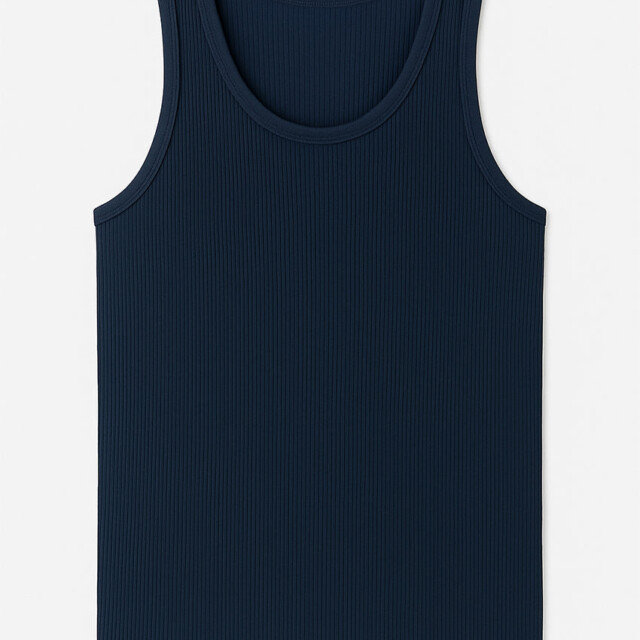 Maison-solfin - Débardeur thermique homme épais en laine bleu marine – 4