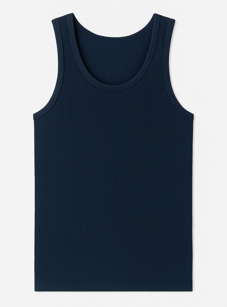 Maison-solfin - Débardeur thermique homme épais en laine bleu marine – 4