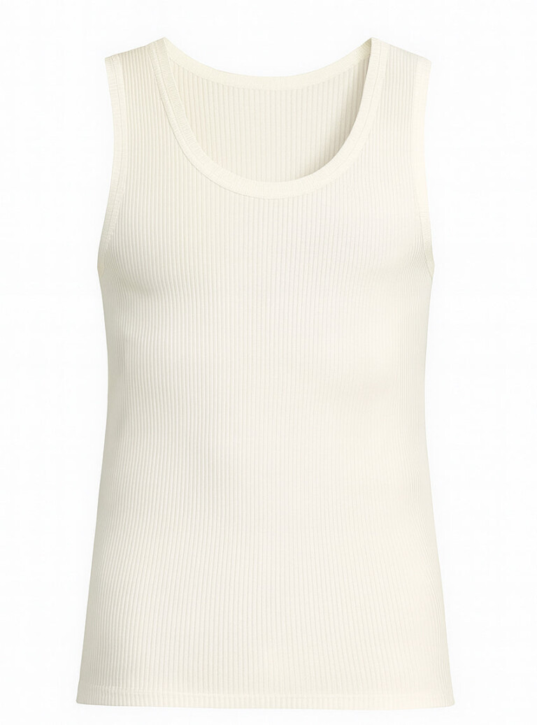 Maison-solfin - Débardeur thermique homme épais en laine blanc naturel – 5