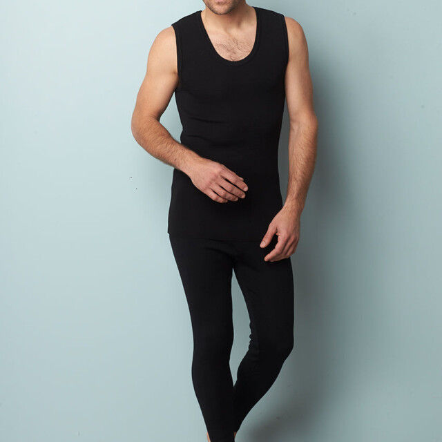 Maison-solfin - Débardeur thermique homme fin laine noir – 4