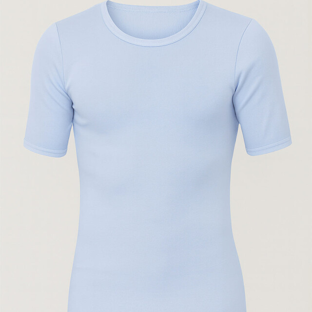 Maison-solfin - Tee-shirt thermique fin homme laine mérinos bleu ciel – 5