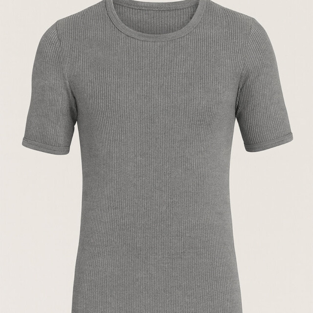 Maison-solfin - Tee-shirt thermique fin homme laine mérinos gris léger – 2