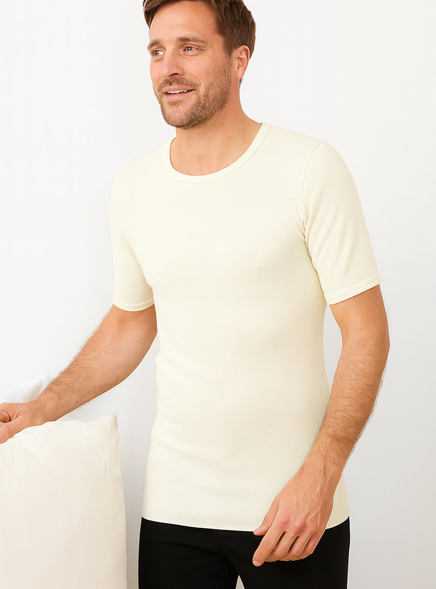 206 NAT 1 t shirt homme mc laine blanc naturel d573a8c8 1acf 4006 a863 c9c53d03ca9b Maison-solfin - Tee-shirt thermique fin homme laine mérinos blanc naturel – 6