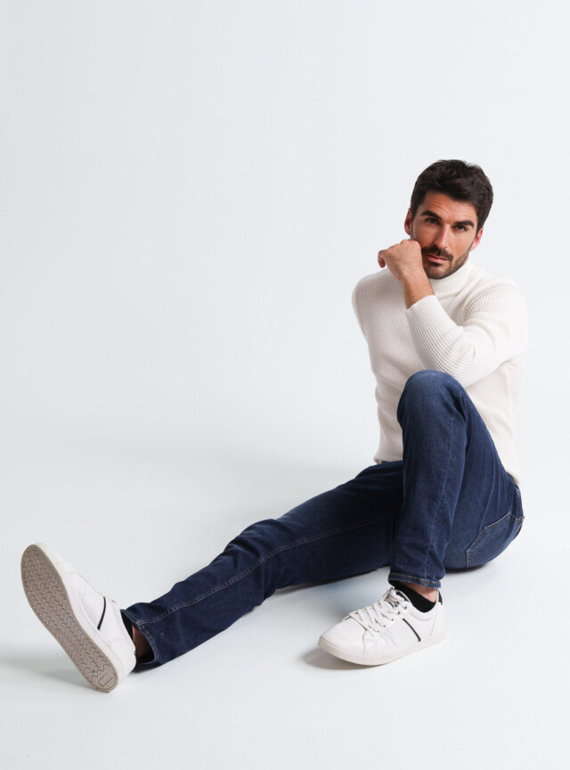 Maison-solfin - Pull homme 100% laine mérinos Blanc Naturel – 5