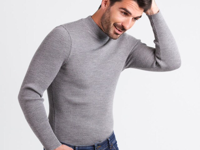 207 gris metal 1 Maison-solfin - Pull homme 100% laine mérinos gris léger – 5