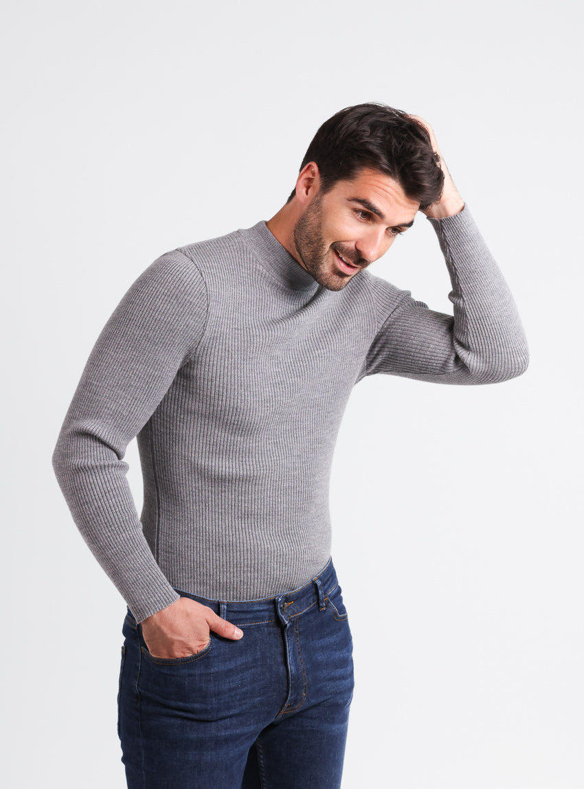 207 gris metal 1 Maison-solfin - Pull homme 100% laine mérinos gris léger – 5