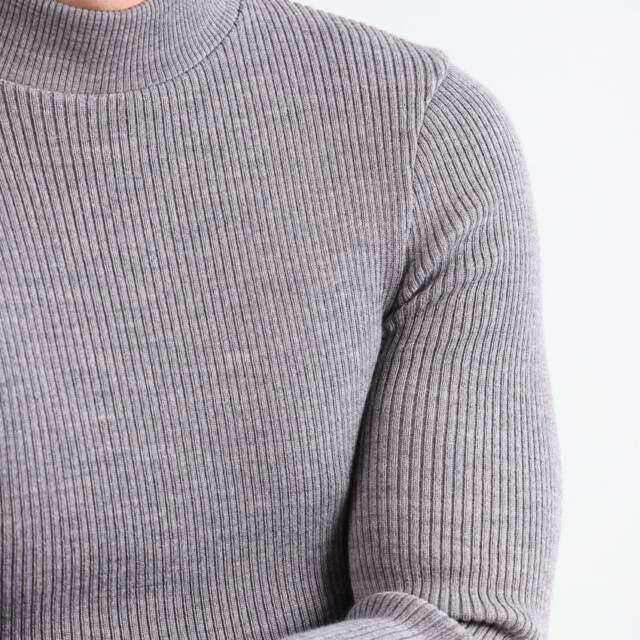 Maison-solfin - Pull homme 100% laine mérinos gris léger – 5