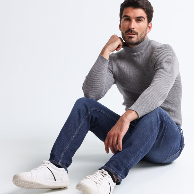 Maison-solfin - Pull homme 100% laine mérinos gris léger – 5