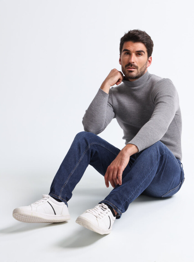 Maison-solfin - Pull homme 100% laine mérinos gris léger – 5